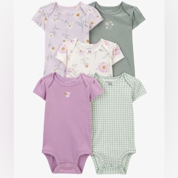 Carter's Other - NWT Carter's Lavender and Green Baby Onesies 5 Piece Set Size 3 Months